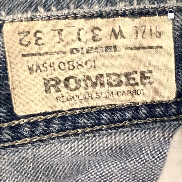 Y2K DIESEL Rombee ‘Dusty Mud’ Distressed regular Slim carrot men’s jean 30 x 32 - Picture 4 of 16